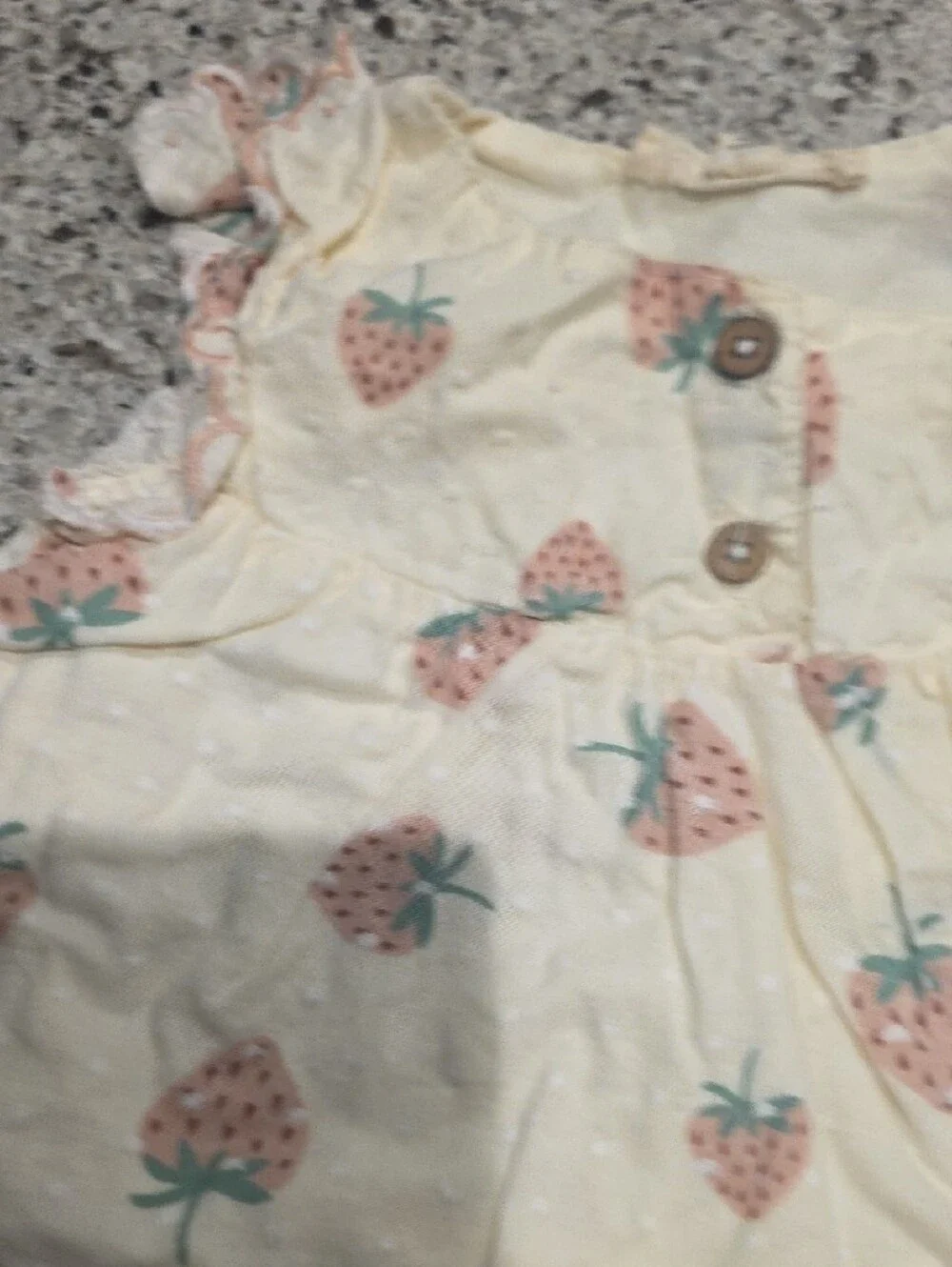 Jessica Simpson Cream Baby Strawberry Print Top & Bloomers